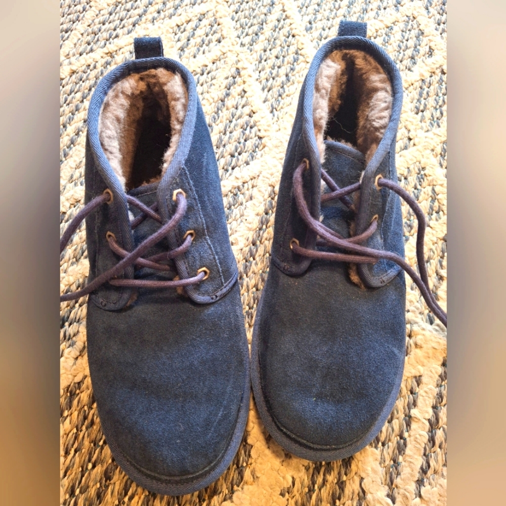 Navy blue UGG lace up booties -Size 8 women's New w/o tags
